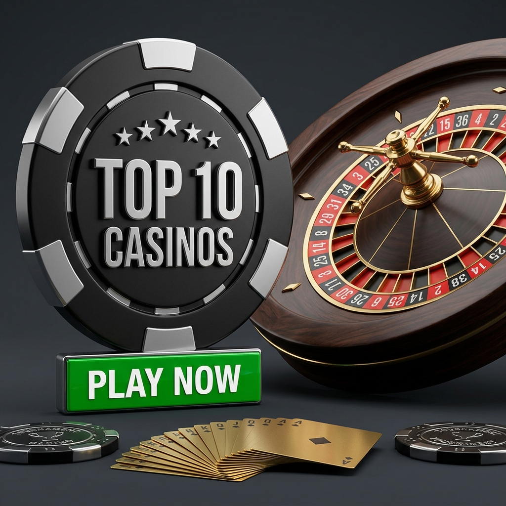 Casino hotels — promotional still with roulette, cards and chips